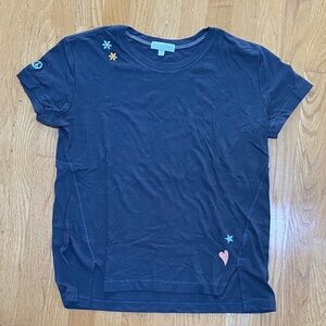 PJ Salvage Charcoal Greg Tee with Embroidered Accents